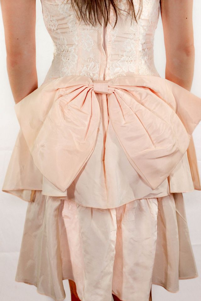 1980s Gunne Sax Peach Lace Party Dress Selected By Moons + Junes Vintage #3