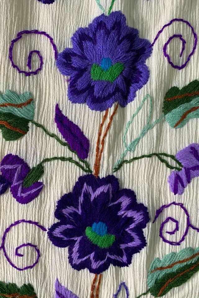 Vintage 1960s Embroidered & Crochet Maxi Dress Selected by SharpLilTeeth #3