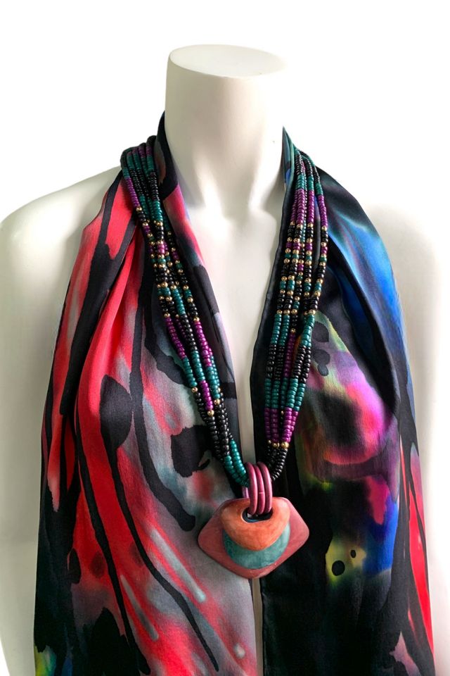 Vintage 1990s Wooden Pendant Necklace Selected by SharpLilTeeth #2