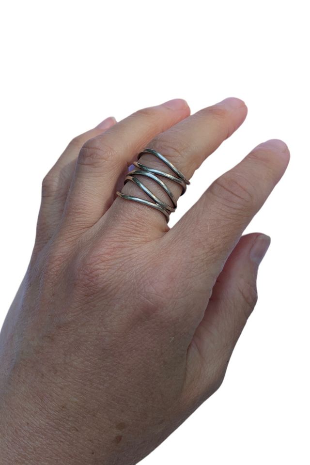 Vintage Mid-Century Sterling Wave Ring Selected by SharpLilTeeth #1