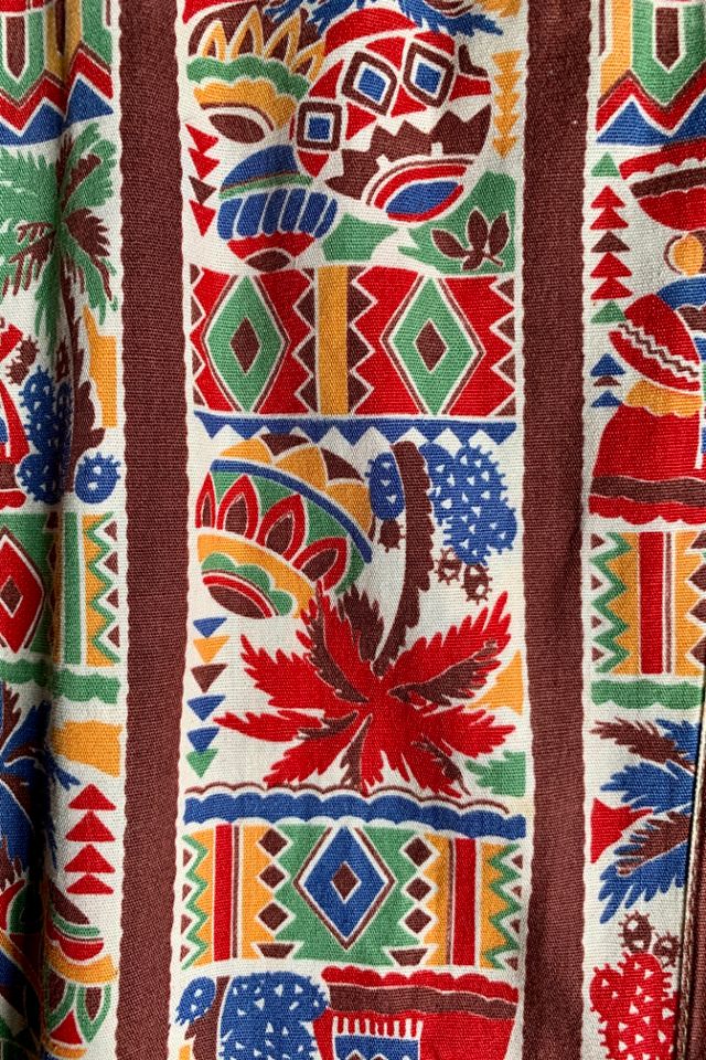 Vintage 1940s Side Button Print Skirt Selected by SharpLilTeeth #3