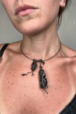 1960s Brutalist Choker with Artisan Pendant Selected by Cherry