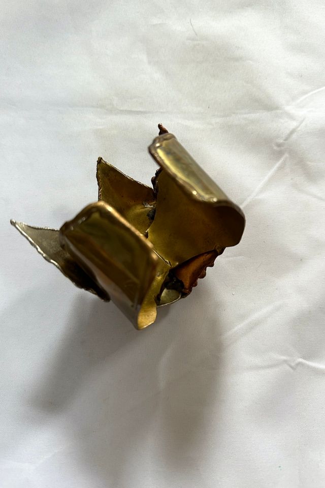 1980s Brutalist Mixed Metal Leaf Cuff Selected by Cherry #2