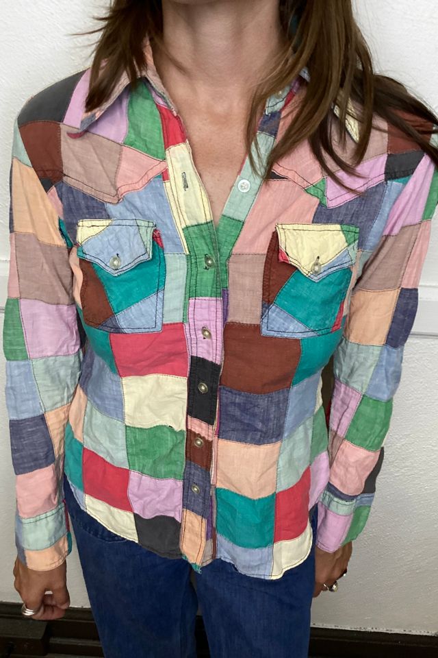 Vintage 1970’s All Over Denim Patchwork Print Shirt