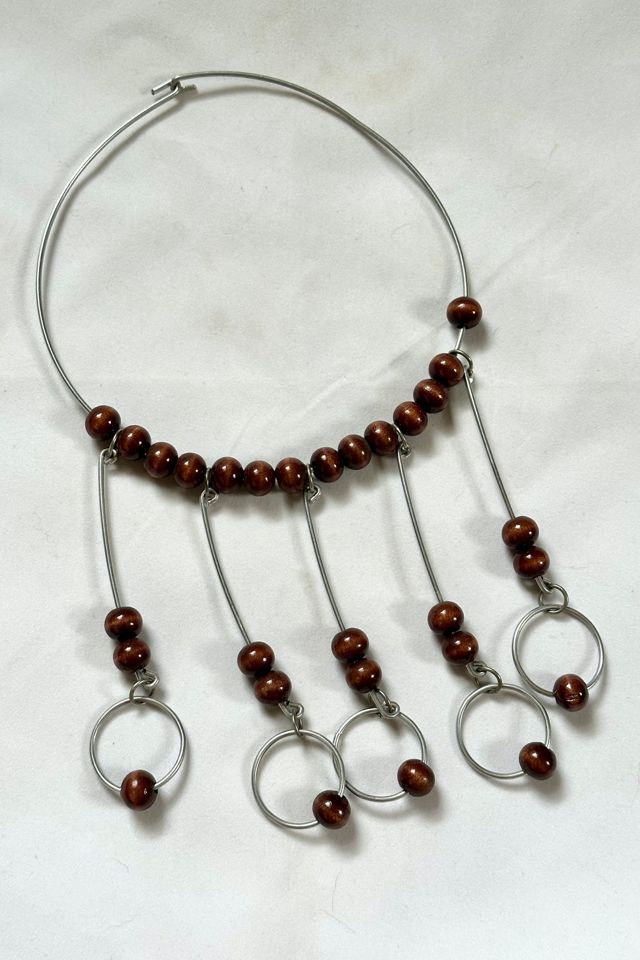 1960s Aluminum Choker with Wood Beads Selected by Cherry #1