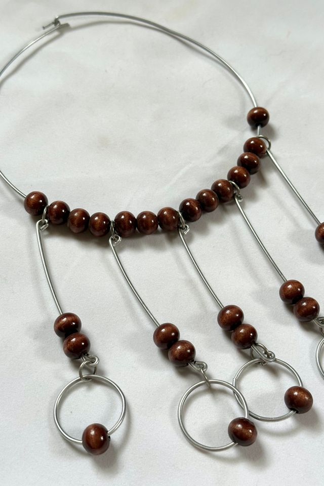 1960s Aluminum Choker with Wood Beads Selected by Cherry #2
