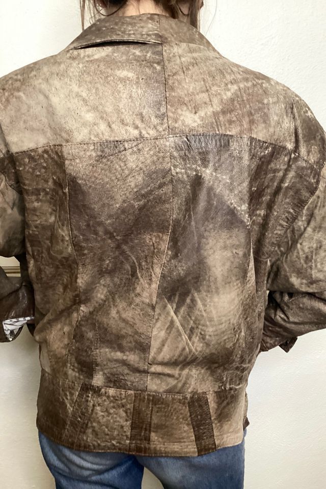 1980s Treated Brown Leather Jacket Selected by Cherry #1