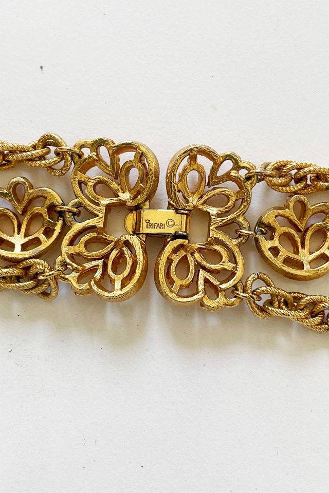 Vintage 1950's Crown Trifari Multi Chain Necklace Selected by FernMercantile #1