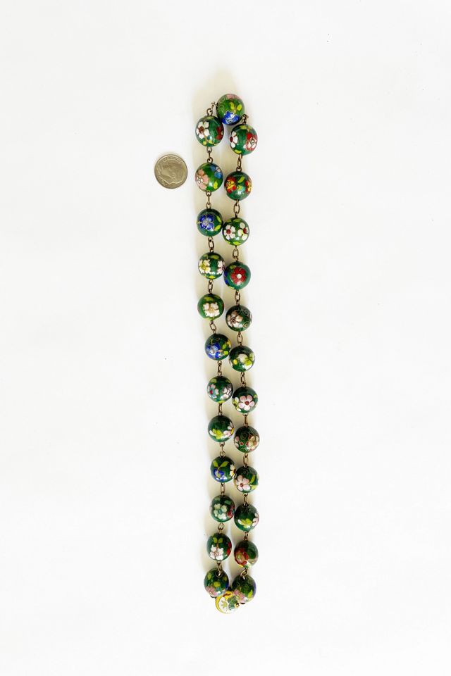 Vintage Mid Century Cloisonne Bead Necklace Selected by FernMercantile #2