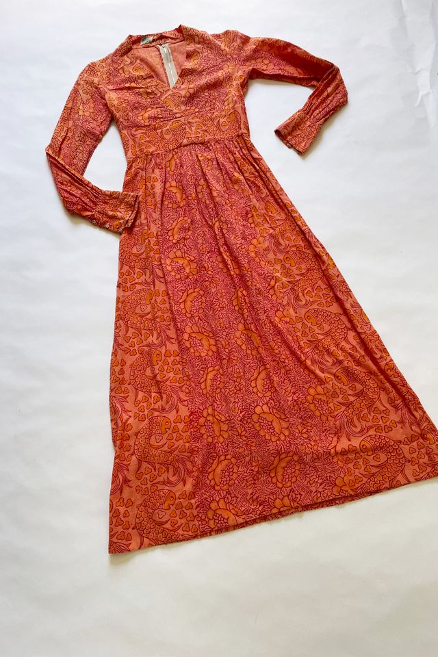Vintage 1970's Orange Fish Adini Dress Selected by FernMercantile #1