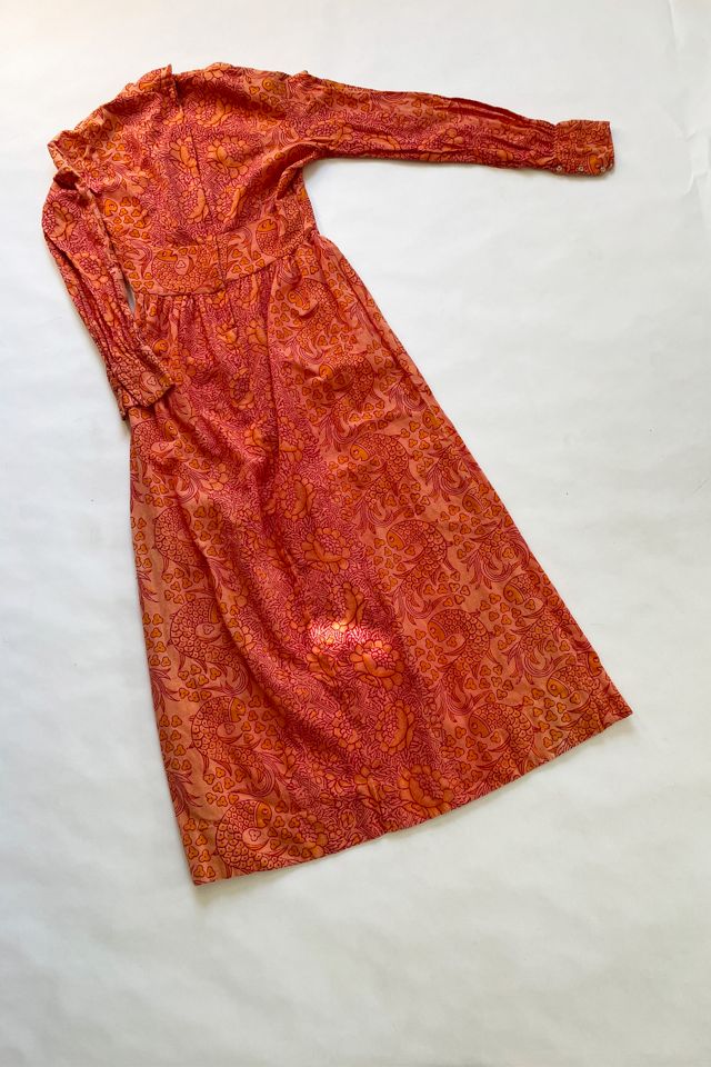 Vintage 1970's Orange Fish Adini Dress Selected by FernMercantile #2