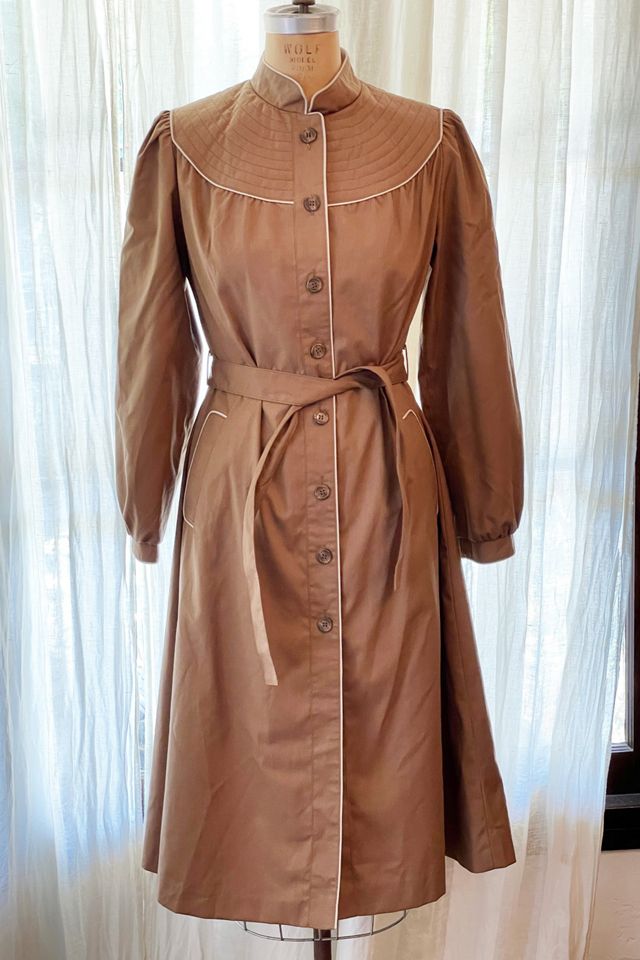 Vintage 1980's Brown Trench Coat Selected by FernMercantile | Free