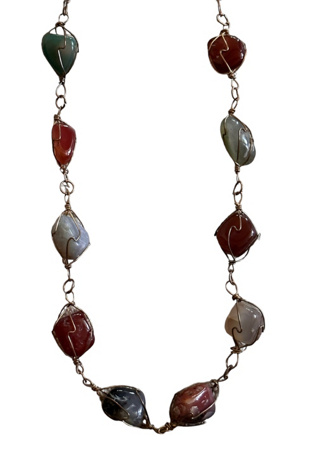 Vintage 1990's Polished Rock Necklace Selected By Afterlife Boutique