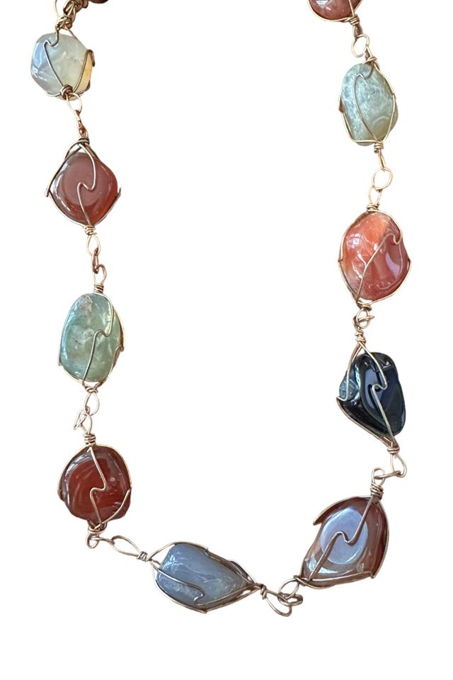 Vintage 1990's Polished Rock Necklace Selected By Afterlife Boutique #3