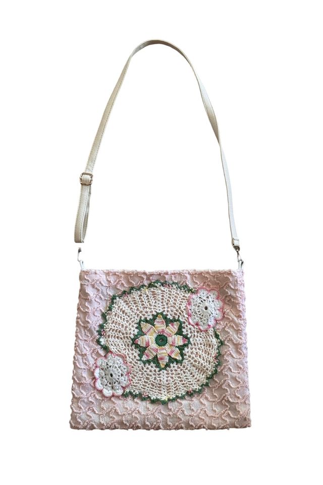 Bags, Hand Made Chenille Crochet Tote Bag