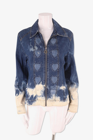 Y2K Bleach Dyed Denim Jacket Selected By Ritual Vintage