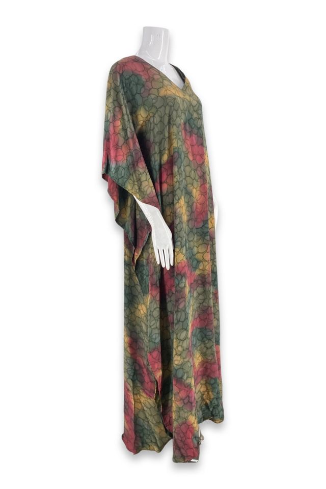 1980s Watercolor Silk Free Size Caftan Dress Selected By Ritual Vintage #1