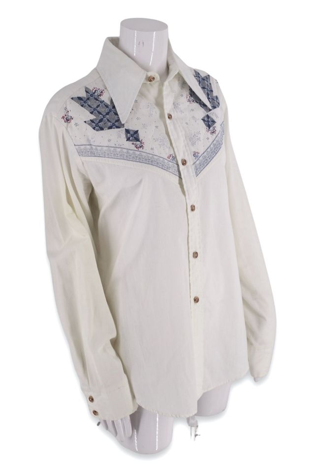 1970s Quilt Applique Button Down Shirt Selected By Ritual Vintage #1
