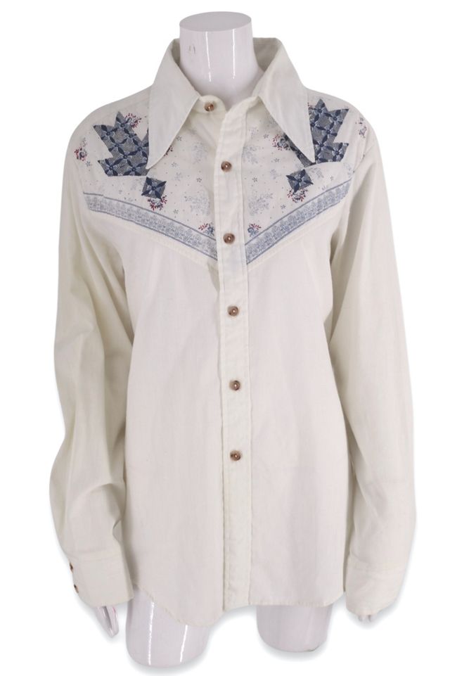 1970s Quilt Applique Button Down Shirt Selected By Ritual Vintage #2