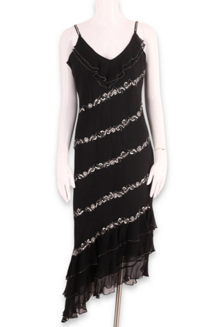 Y2K Silk Chiffon Bias Cut Slip Dress Selected By Ritual Vintage