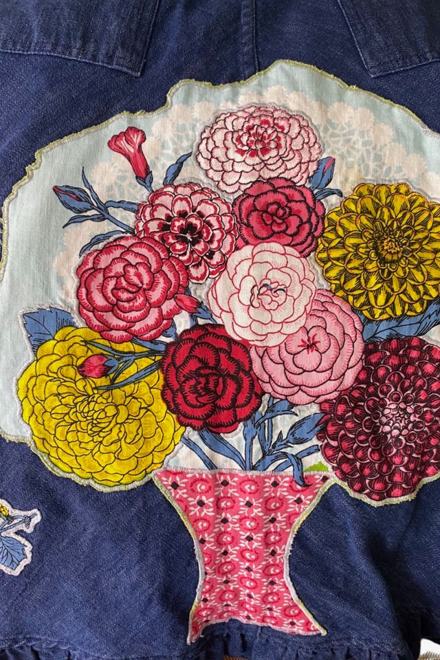 1970s Folk Applique Denim Wrap Skirt Selected By Ritual Vintage #3