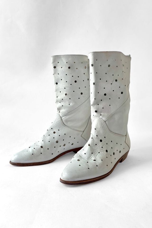 80's hot sale white boots