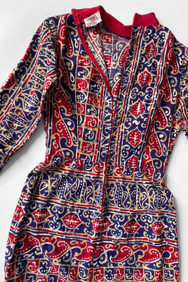 Vintage 60s Boho Batik Print Maxi Dress Selected by MARMALADE #3