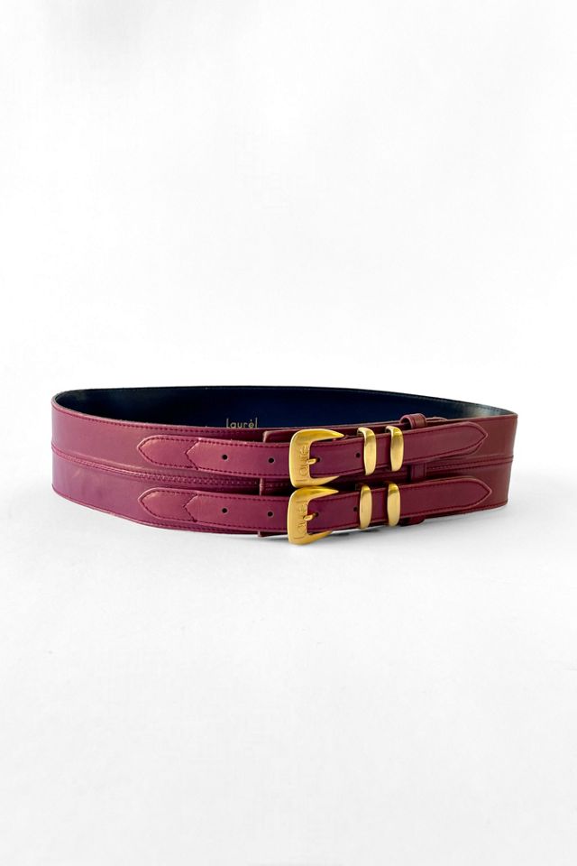 Leather Wide Feature Buckle Waist Belt