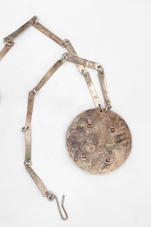 Vintage Lillo Signed Brutalist Mixed Metal Star Medallion Necklace Selected by MARMALADE #2