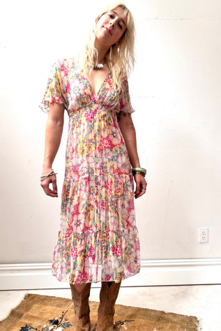 Vintage Sheer Flowers Dress Selected by Anna Corinna