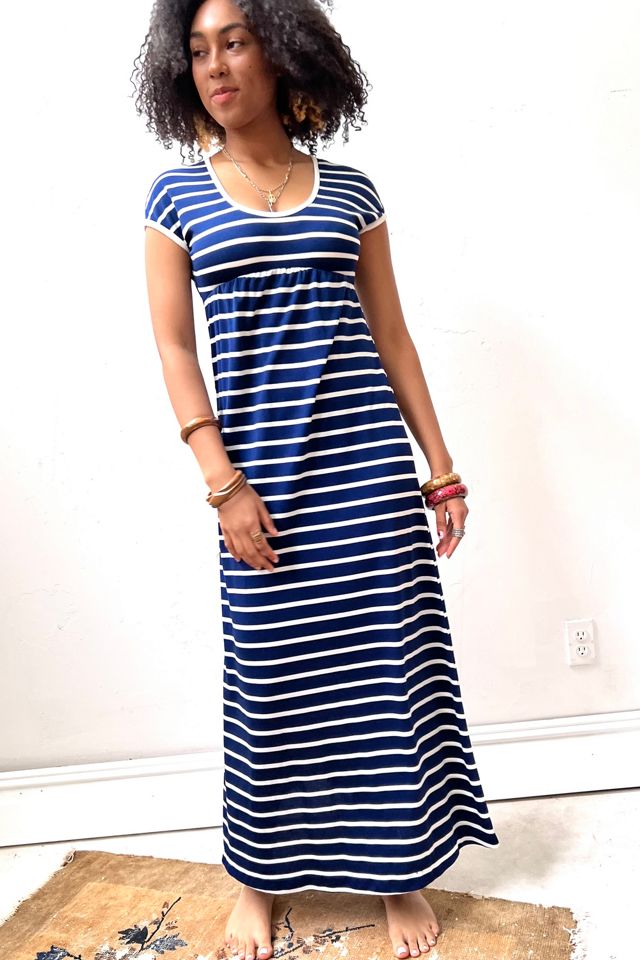 Vintage Navy Striped Maxi Dress Selected by Anna Corinna Free People