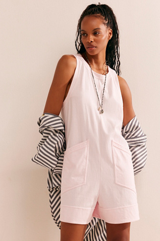 Elliot Playsuit by free-est at Free People in Pink Marshmallow, Size: Medium