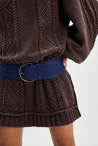 Laurel Hip Belt by FP Collection at Free People in Navy Baby, Size: M/L