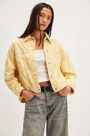 We The Free Opal Swing Cord Jacket At Free People In Pear Sorbet, Size: Large