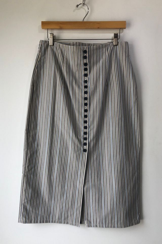 Blue and hotsell white striped skirt