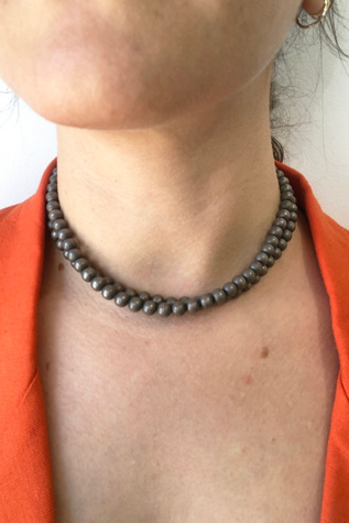 Silver Bench Beads Choker Necklace Selected by The Curatorial Dept.