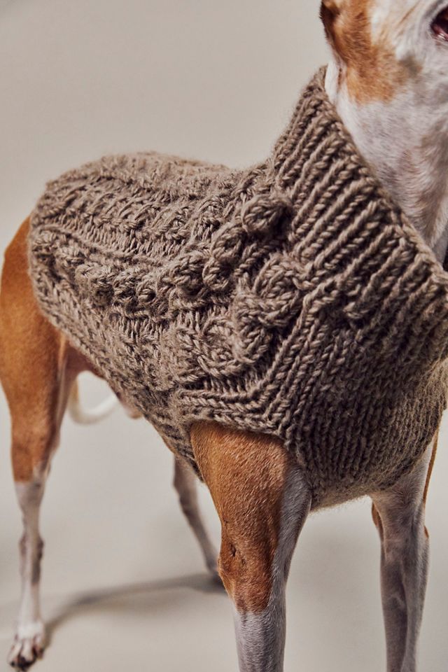 Ware of The Dog Cable Bobble Turtleneck Pet Sweater #1