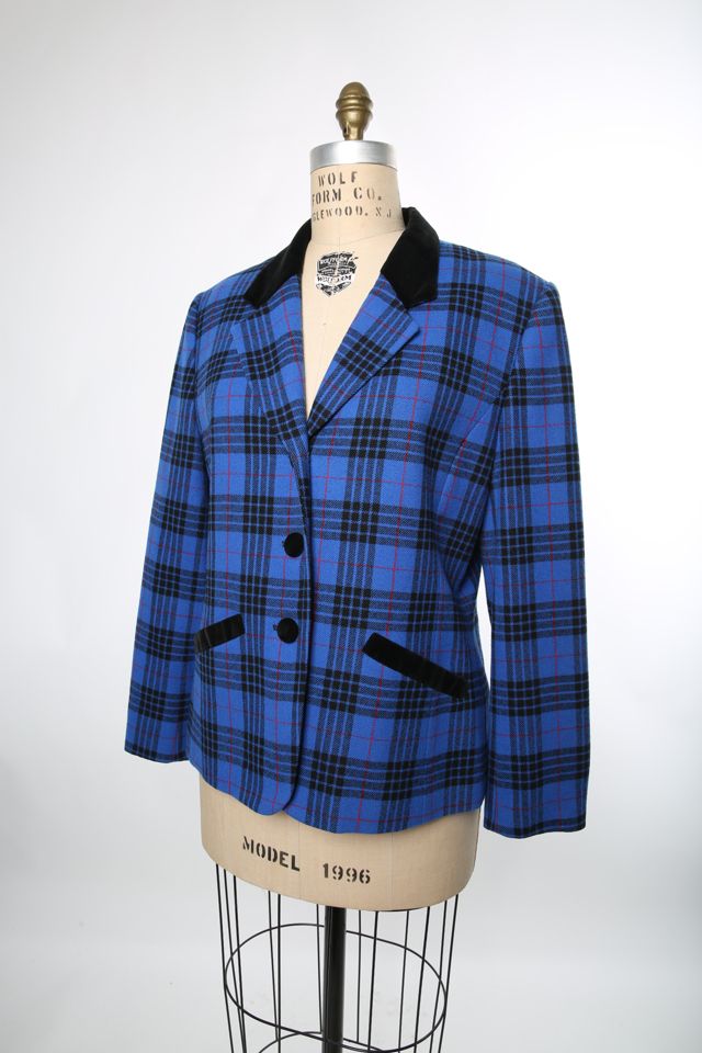 Vintage Fall Blue Pendleton Paid Wool Dress Jacket Selected by