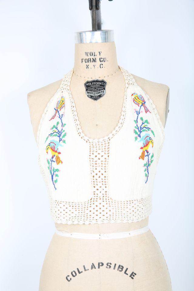 White Embroidered Top - Size Medium - Vintage Lover