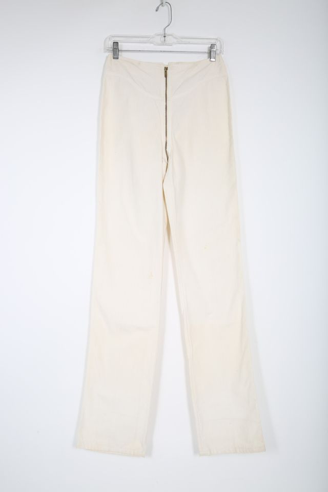 80s White High Waist Trousers Extra Small, 24 Vintage Deadstock Semi Sheer  Tapered Leg Pants -  Canada