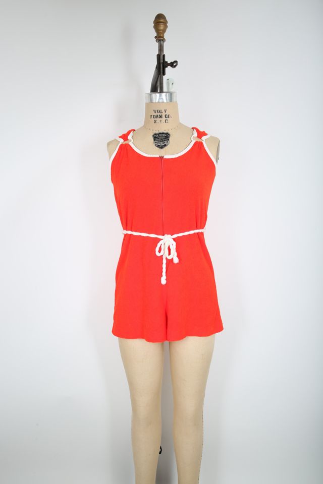 Vintage Red Terry Cloth Romper Playsuit Shorts Selected by Love Rocks ...