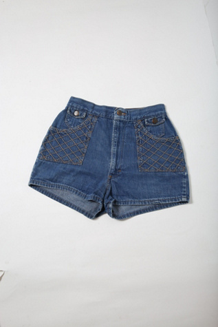 70s Vintage Denim Shorts with Pocket Detail Selected by Love