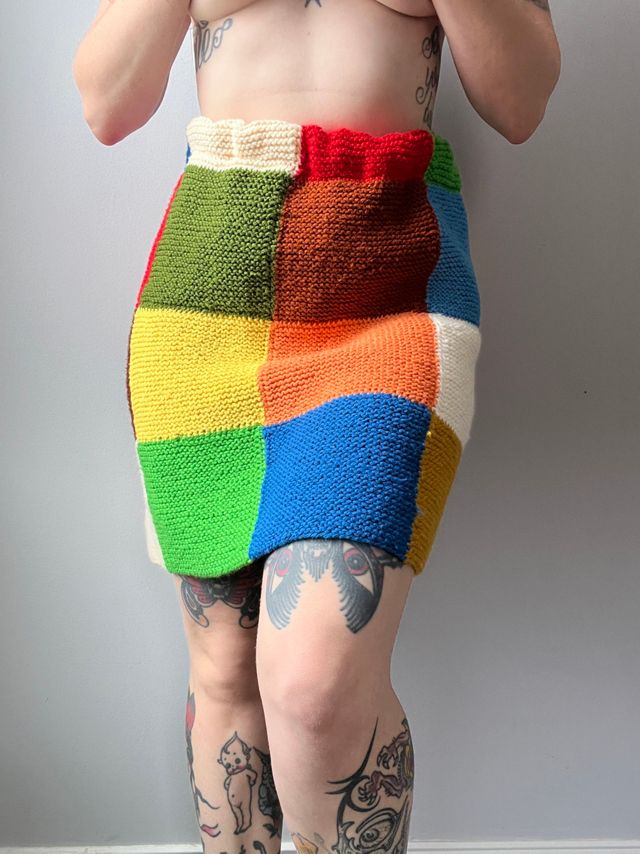 Rainbow knit skirt hotsell