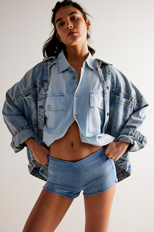 We The Free Sahara Micro Denim Shorts at Free People in Light Wash, Size: 28