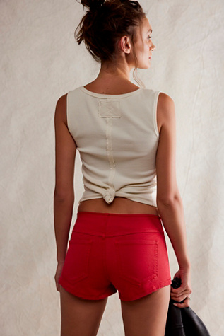 We The Free Sahara Micro Denim Shorts at Free People in Red, Size: 30
