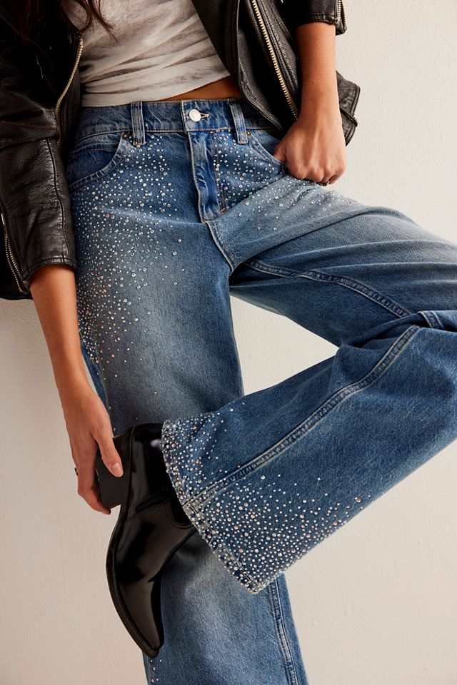 We The Free Tinsley Studded Baggy Jeans | Free People