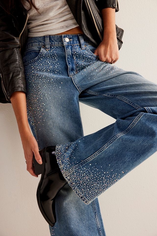 Free people store studded jean jacket