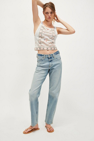 Lee Rider Classic Straight Jeans at Free People in Light Wash, Size: 30