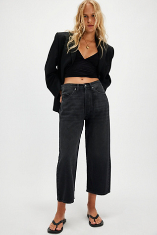 Lee Button-Fly Ankle Jeans at Free People in Dark Memory, Size: 31