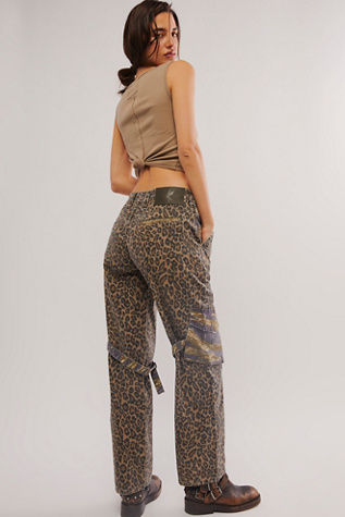 Free People OneTeaspoon Bronze outlet Leopard Printed Sinners Jeans Size 26